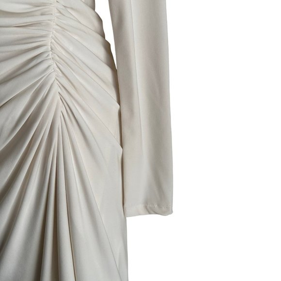 Lauren Ralph Lauren Evening Womens Dress Size 4 Beige Long Sleeve Lined Stretch - Picture 7 of 10